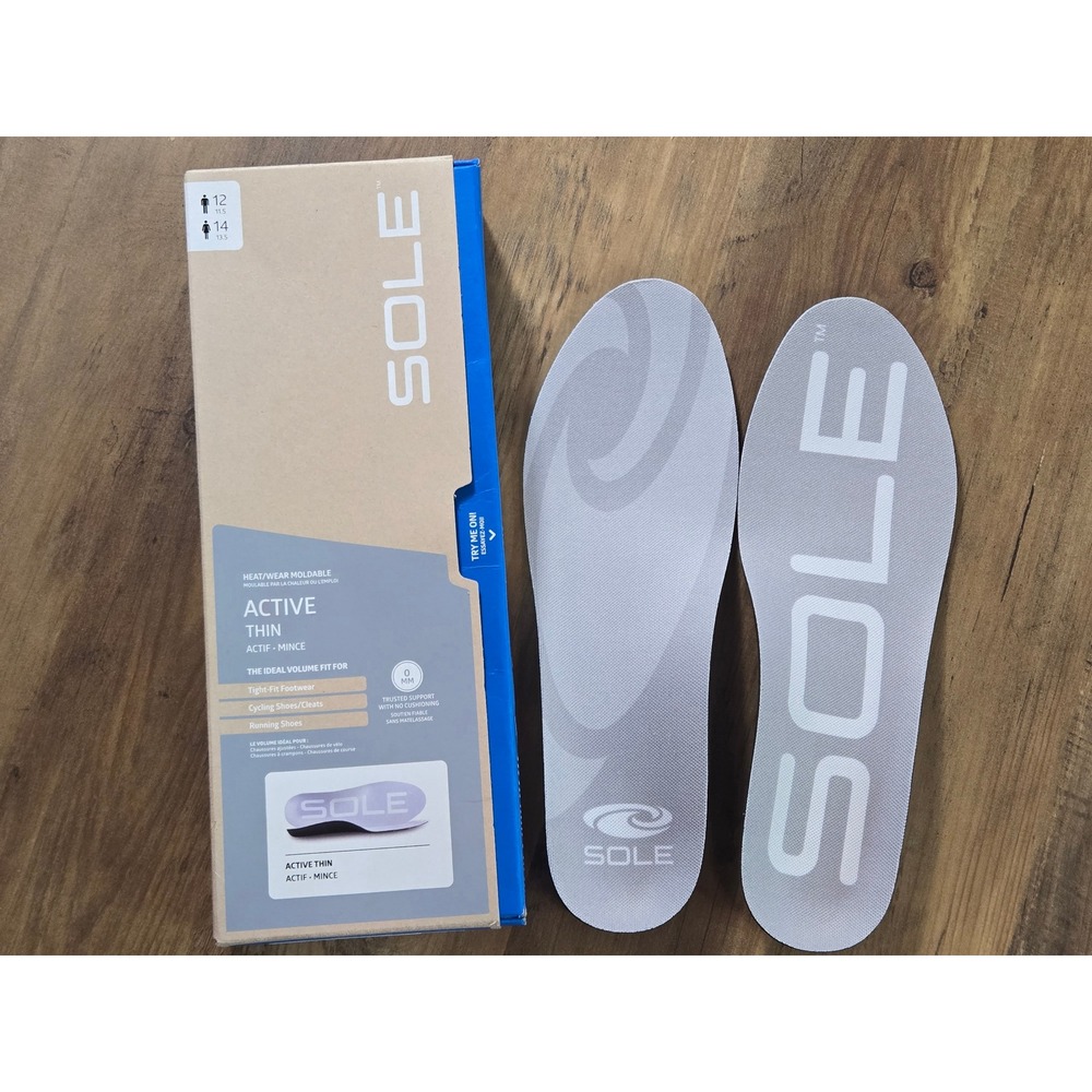 SOLE Active Thin Heat Moldable Insoles Mens 12 Womens 14 Orthopedic Footbeds NEW